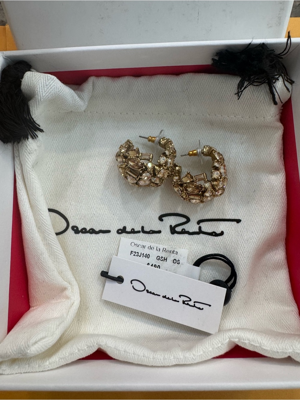 Oscar De La Renta Crystal Domed Earrings - Picture 2 of 10